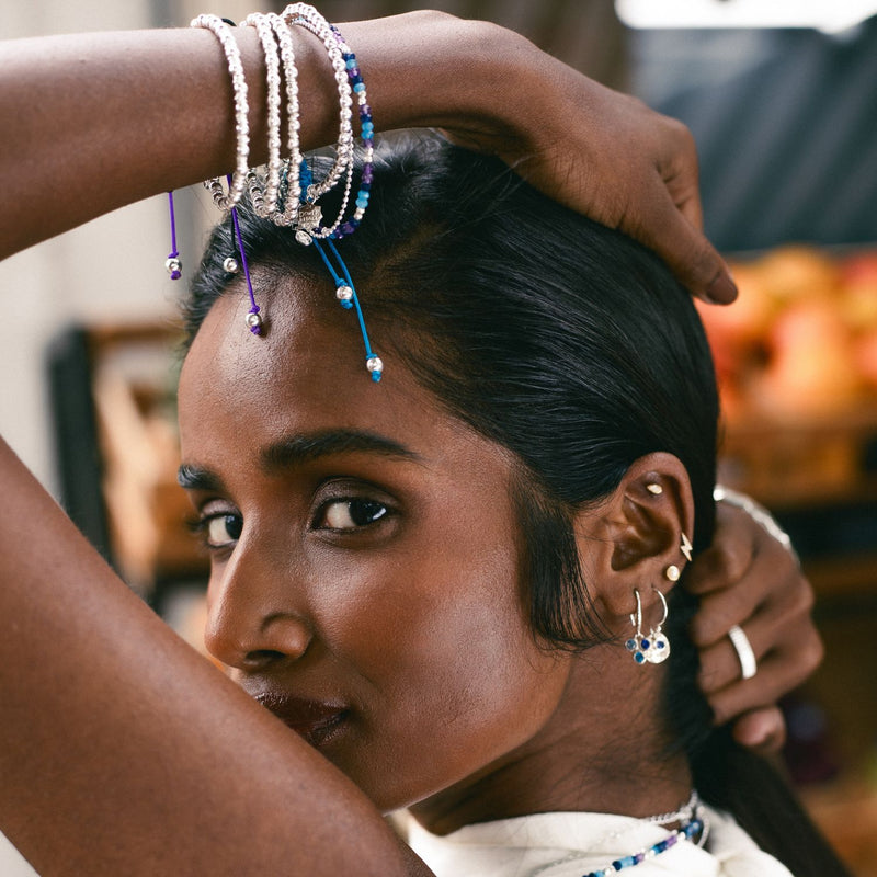 Blue Misanga Cord Bracelet