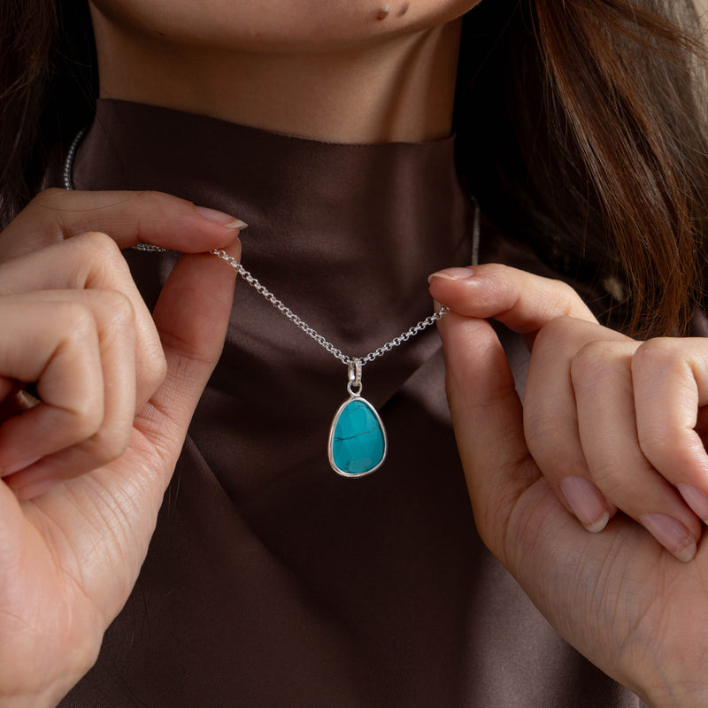 Turquoise Pebble Pendant