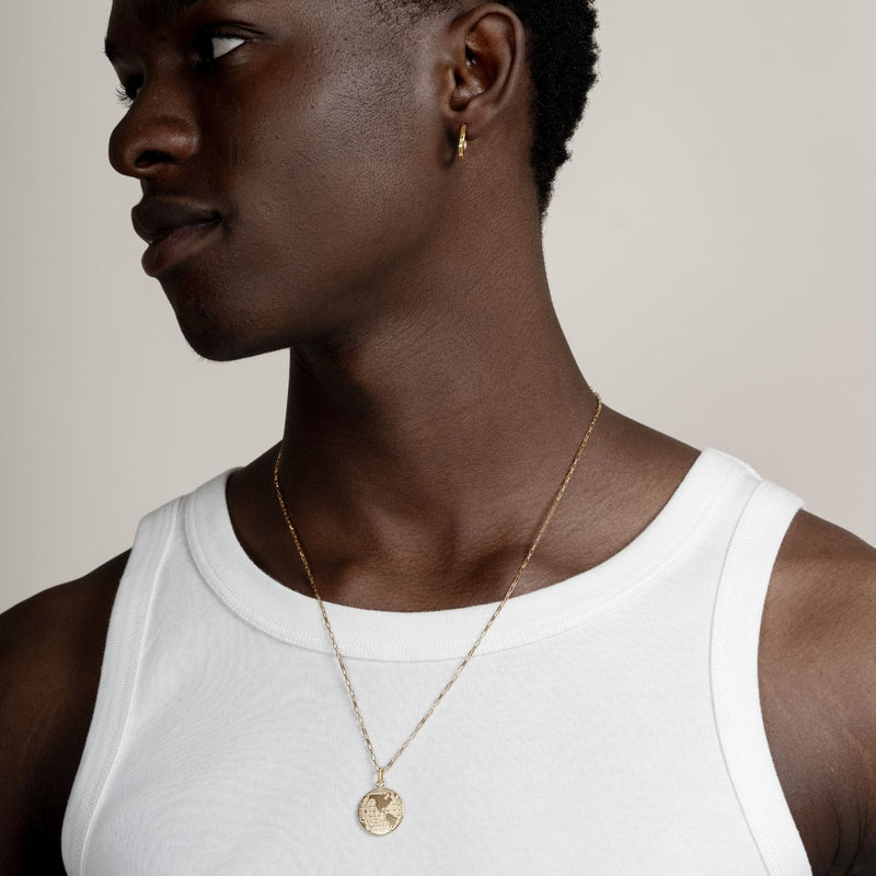 Men's Medium Hammered Nomad Huggie Hoops
