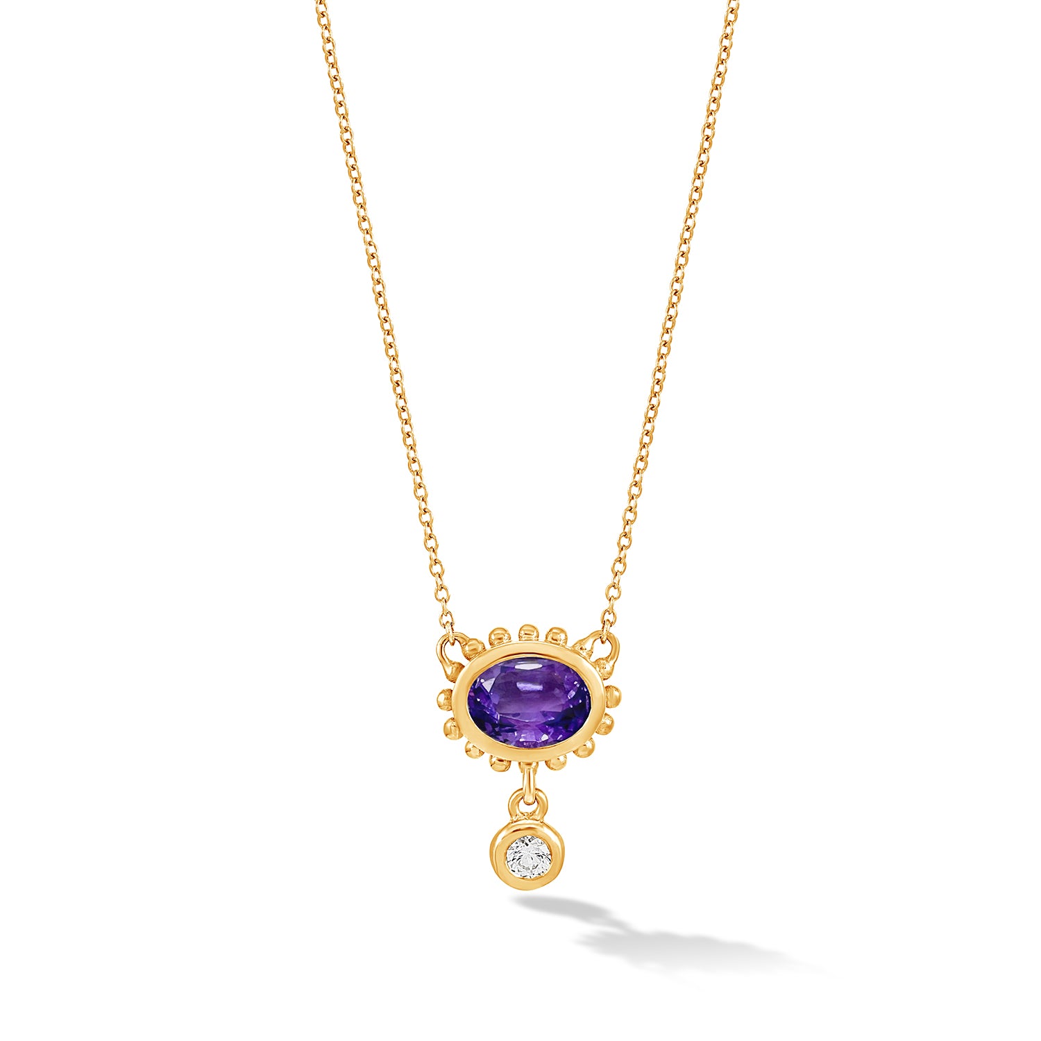 Yellow gold hot sale amethyst pendant