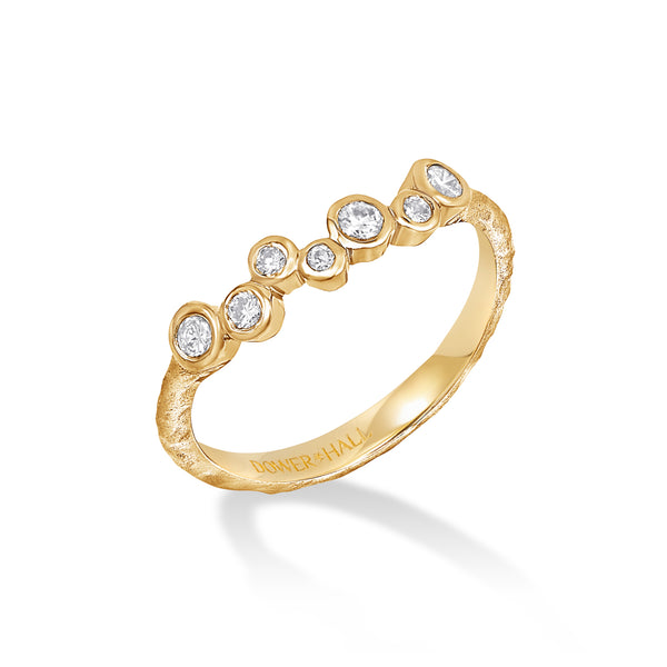 18k Gold & Diamond Fine Cascade Wraparound Ring