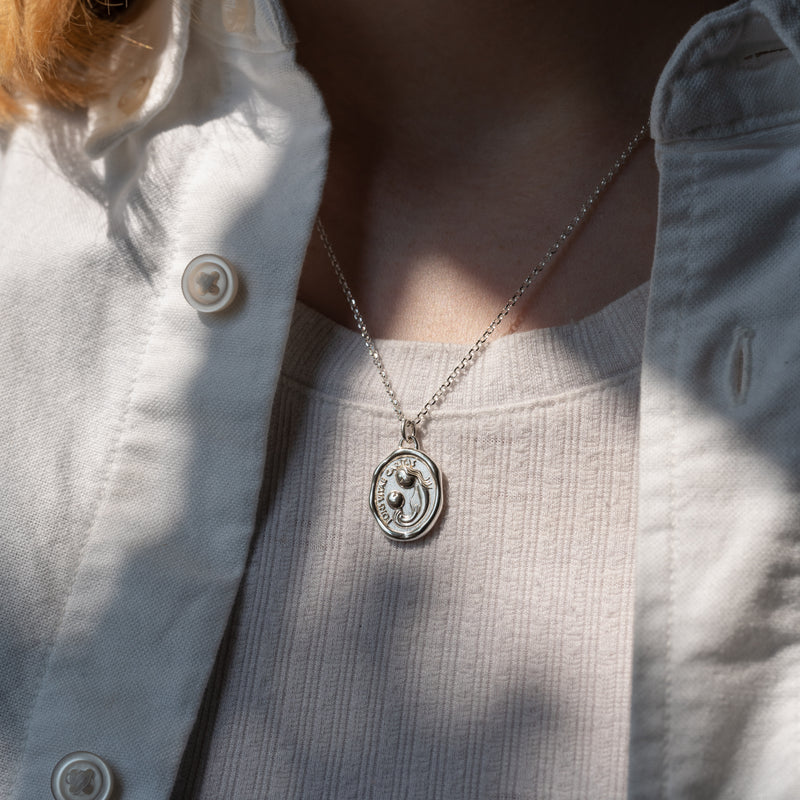 Engravable Mother & Child Talisman Necklace