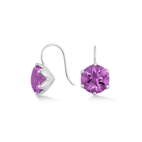 8mm Amethyst Lotus Earrings