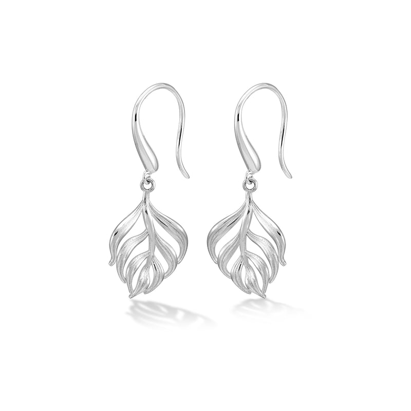     FE50-S-Dower-and-Hall-Sterling-Silver-Small-Angel-Feather-Drop-Earrings