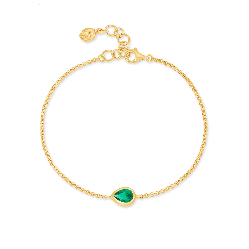 HHB80-V-GG-Dower-and-Hall-Yellow-Gold-Vermeil-Green-Garnet-Pear-Chain-Bracelet