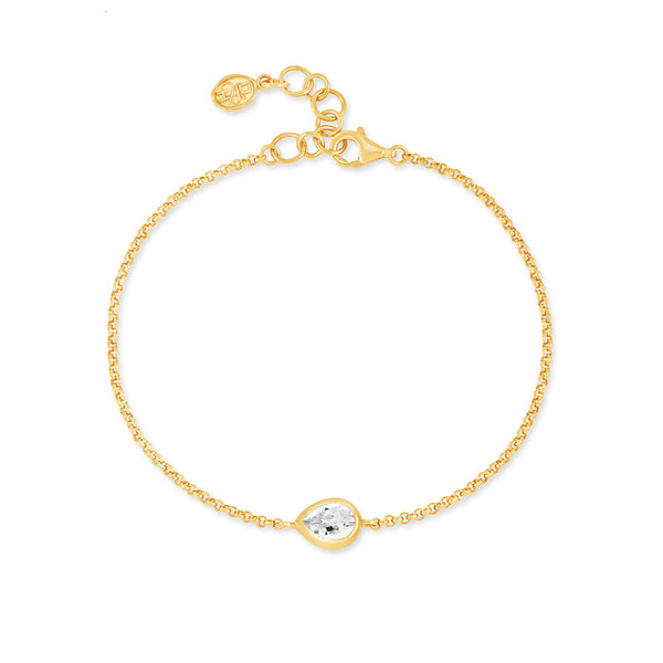 HHB80-V-WT-Dower-and-Hall-Yellow-Gold-Vermeil-White-Topaz-Pear-Chain-Bracelet