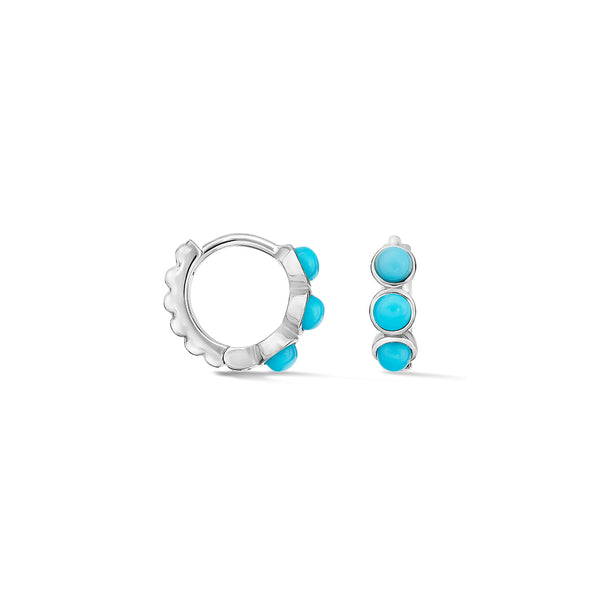 Small turquoise hoop on sale earrings