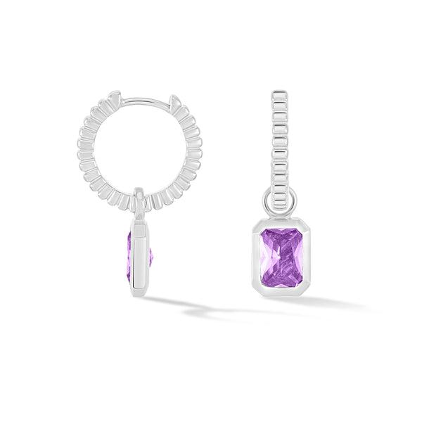 HHE93-S-AME-Dower-and-Hall-Sterling-Silver-Amethyst-Humbug-Huggie-Charm-Hoops