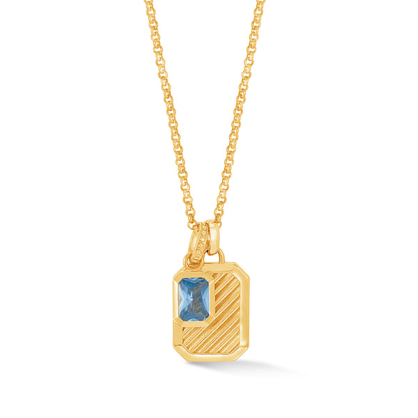 HHP91-V-BT-Dower-and-Hall-Yellow-Gold-Vermeil-Blue-Topaz-Octagon-Humbug-Necklace