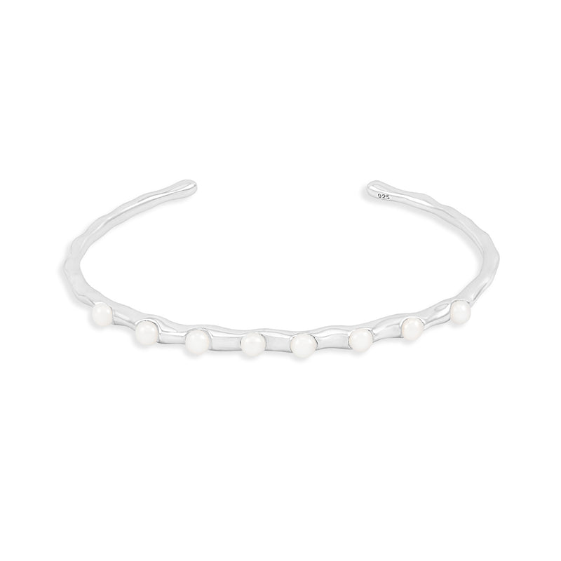 Waterfall White Freshwater Pearl Bangle