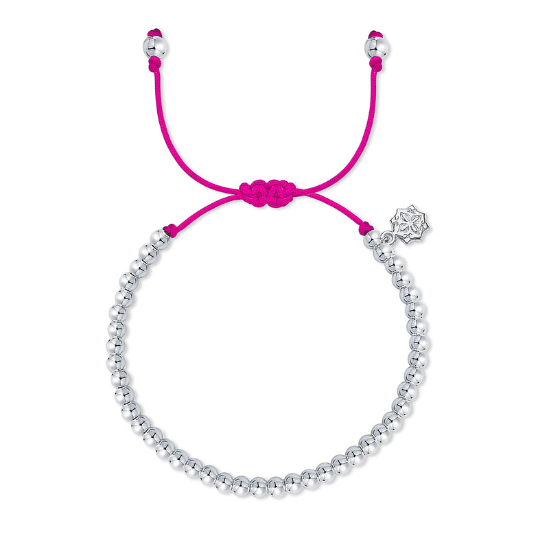 MSB13-S-HOTPINK-Dower-and-Hall-Sterling-Silver-Hot-Pink-Misanga-Cord-Bracelet