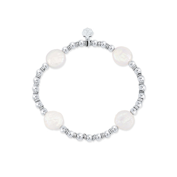 'Lunaria' Coin Pearl Misanga Bracelet