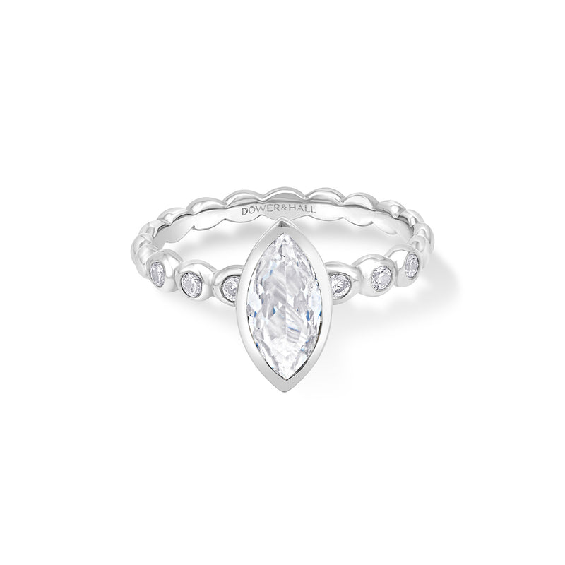 14k Lab Grown Marquise Diamond Bubbles Ring