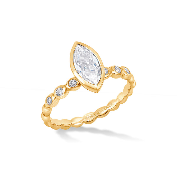 14k Lab Grown Marquise Diamond Bubbles Ring