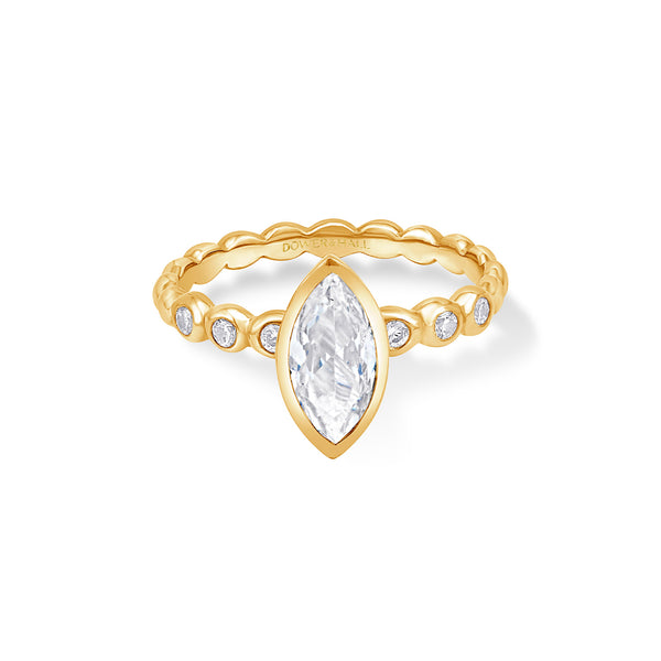 14k Lab Grown Marquise Diamond Bubbles Ring