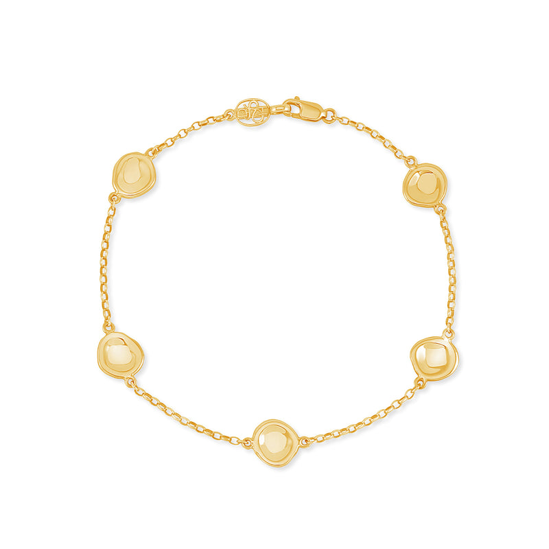 9k Gold Five Pebble Bracelet