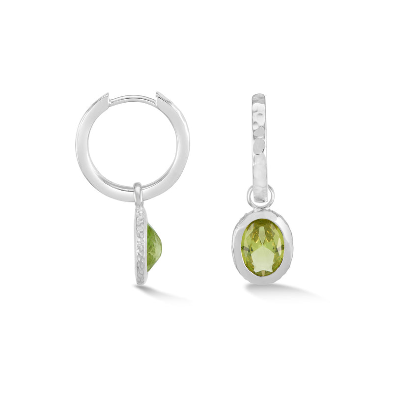 Oval Peridot Array Hoops