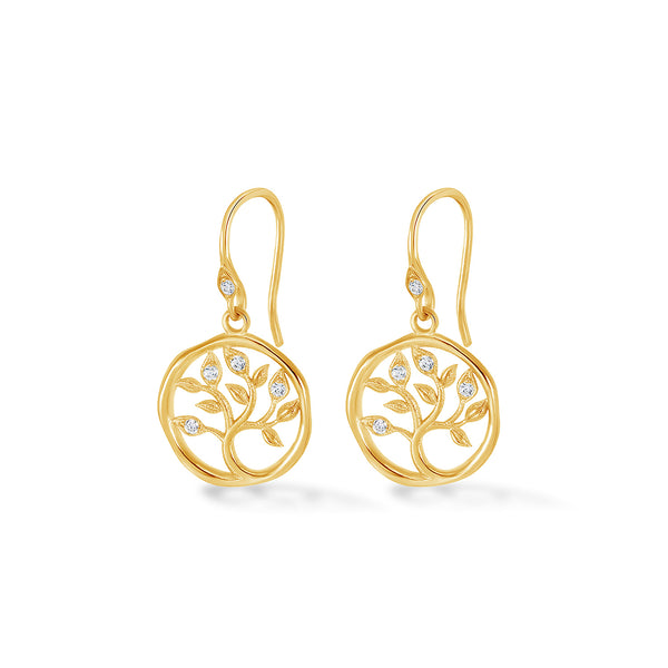 18k Diamond Tree of Life Talisman Earrings