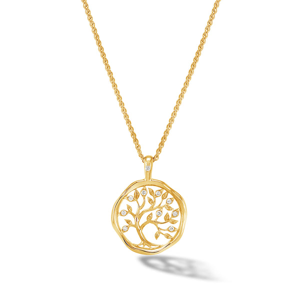 18k Gold & Diamond Tree of Life Talisman Necklace