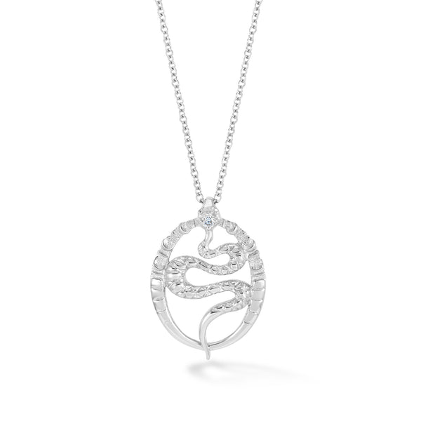 14k Gold & Diamond Snake Talisman Necklace