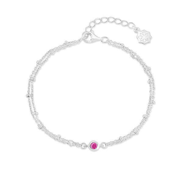 TWB10-S-PT-Dower-and-Hall-Sterling-Silver-Pink-Topaz-Dewdrop-Double-Chain-Bracelet