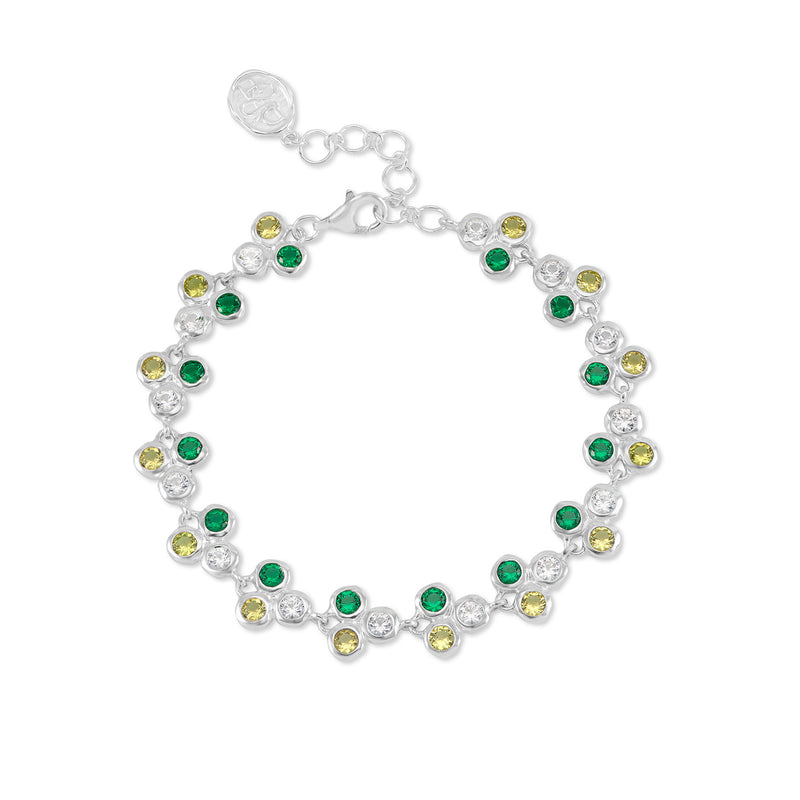 TWB60-S-GREENS-Dower-and-Hall-Sterling-Silver-Greens-Trio-Array-Line-Bracelet