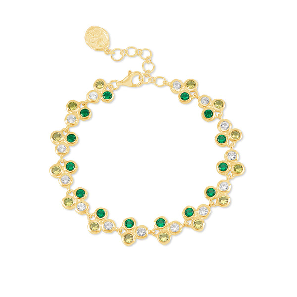 TWB60-V-GREENS-Dower-and-Hall-Gold-Vermeil-Greens-Trio-Array-Line-Bracelet