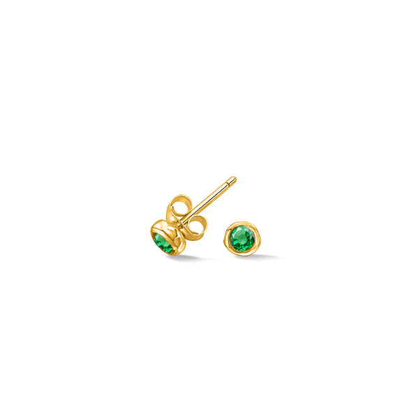 3mm Green Garnet Dewdrop Studs