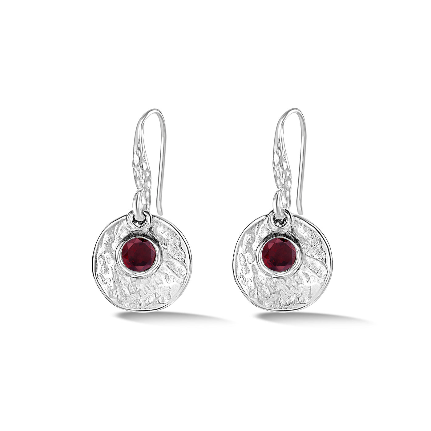 Garnet cheapest Disc Earrings