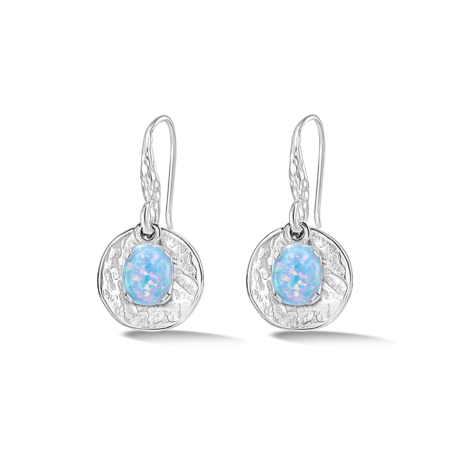 Simply Stylish Sterling Silver & White Opal Knot Drop Earrings, SE171