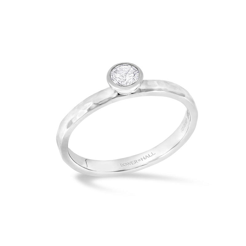 14k Lab Grown Diamond Hammered Twinkle Ring