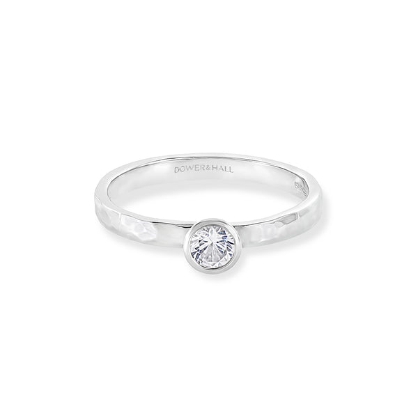 14k Lab Grown Diamond Hammered Twinkle Ring