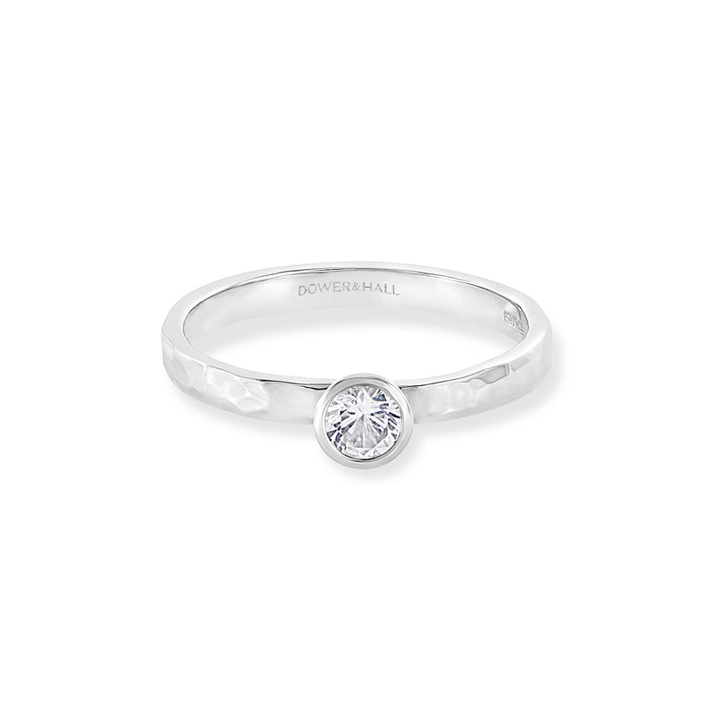 14k Lab Grown Diamond Hammered Twinkle Ring