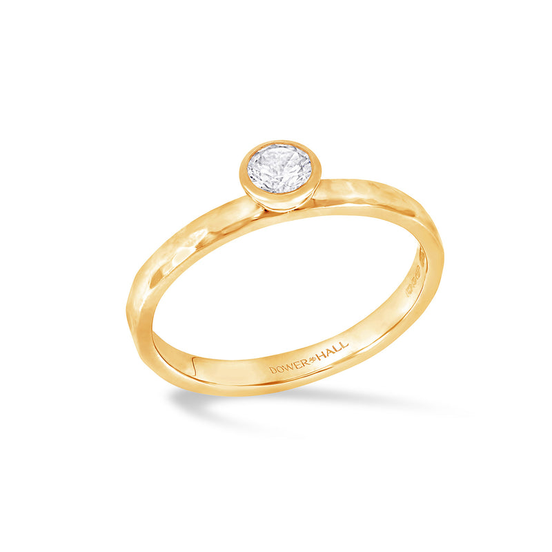 14k Lab Grown Diamond Hammered Twinkle Ring