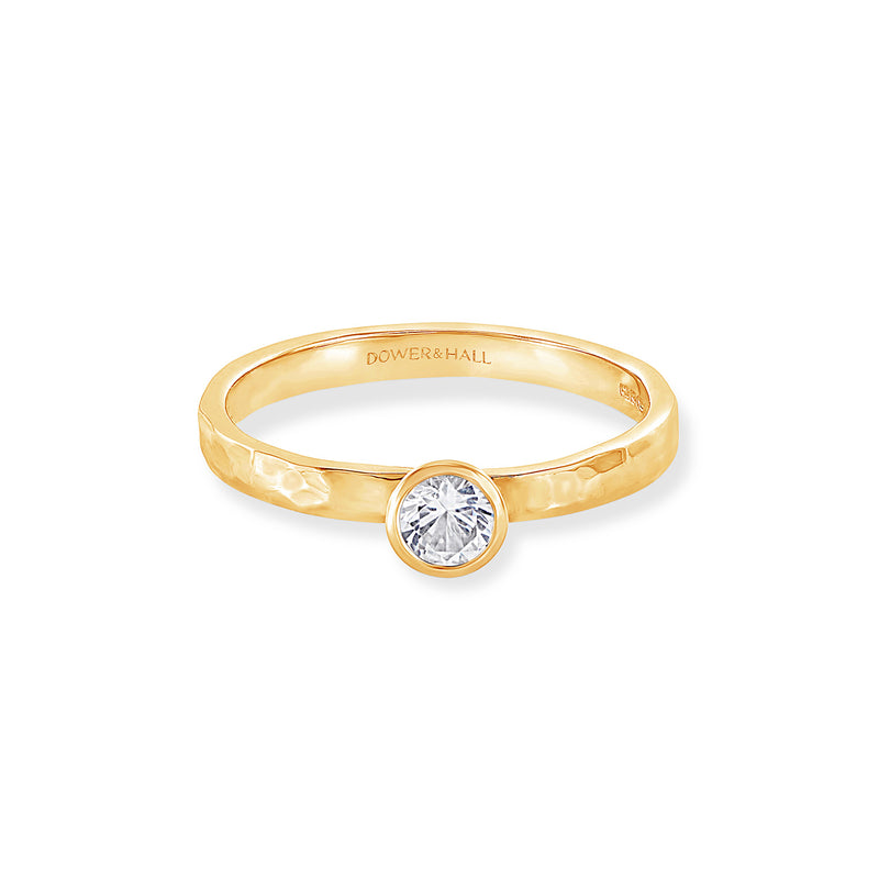 14k Lab Grown Diamond Hammered Twinkle Ring