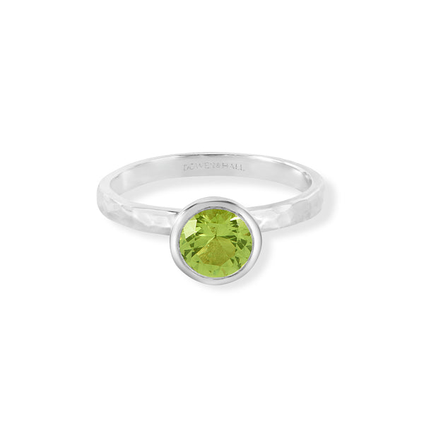 6mm Peridot Hammered Twinkle Ring