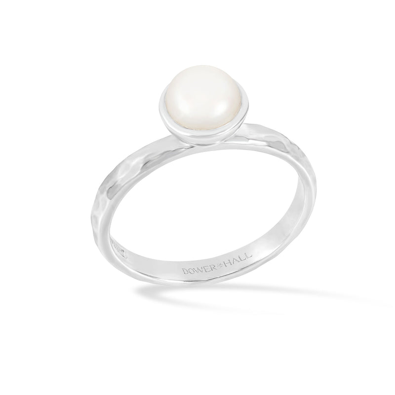 TWR36-S-WP-Dower-and-Hall-Sterling-Silver-6mm-White-Pearl-Hammered-Twinkle-Ring-1