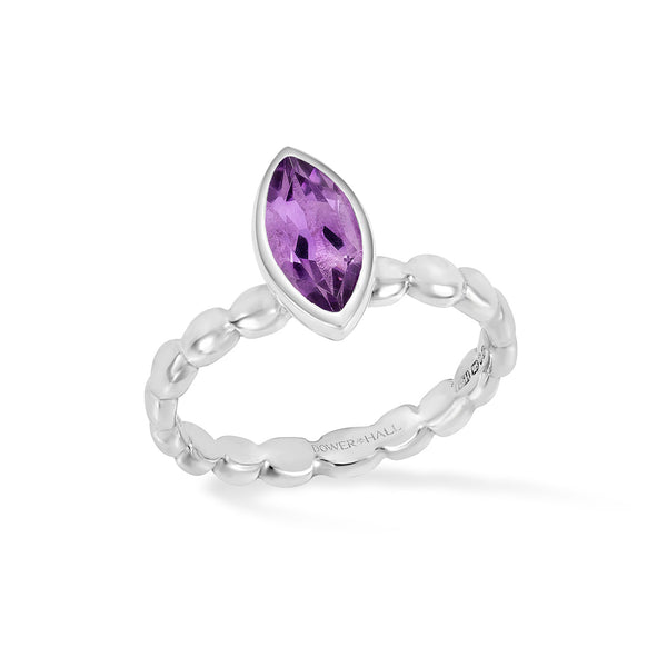 Marquise Amethyst Dewdrop Twinkle Ring