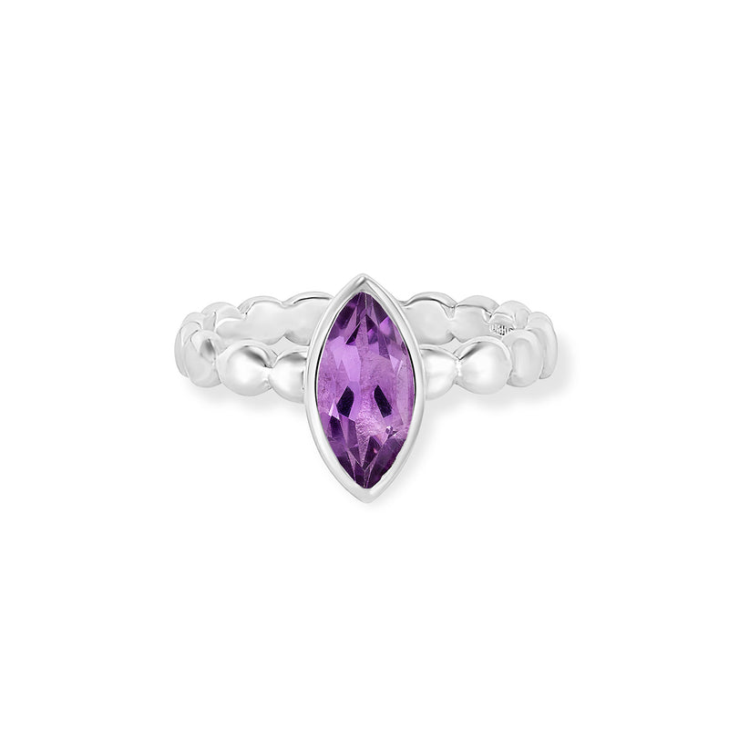 Marquise Amethyst Dewdrop Twinkle Ring