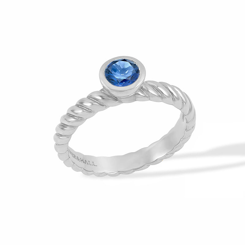 14k Lab Grown Sapphire Twist Twinkle Ring