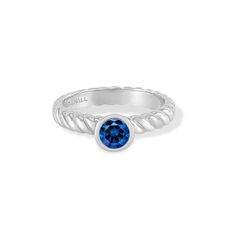 14k Lab Grown Sapphire Twist Twinkle Ring