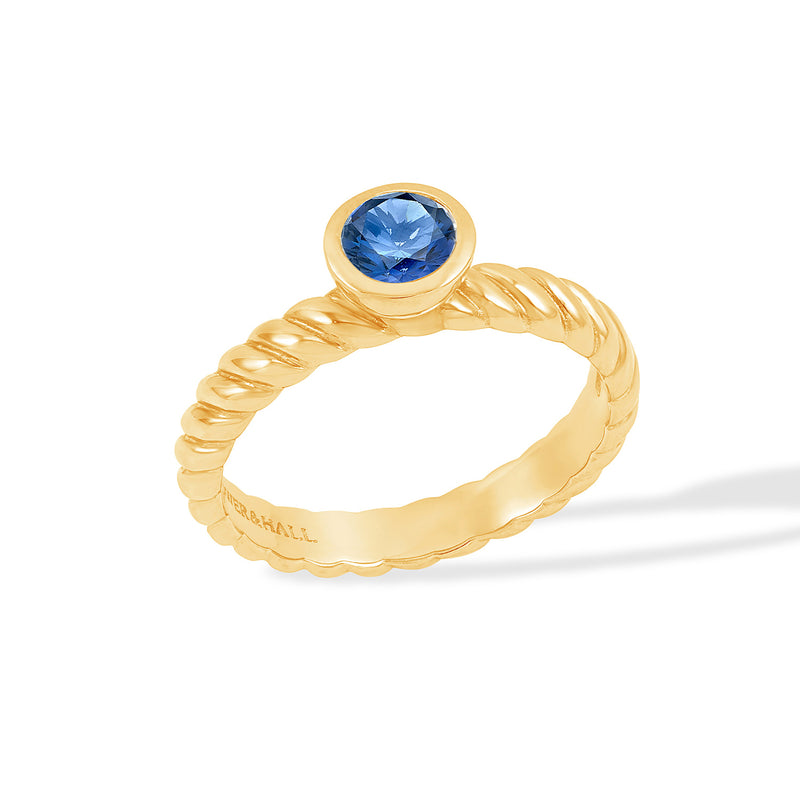 14k Lab Grown Sapphire Twist Twinkle Ring