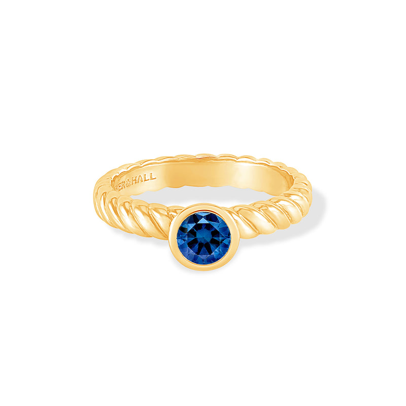 14k Lab Grown Sapphire Twist Twinkle Ring