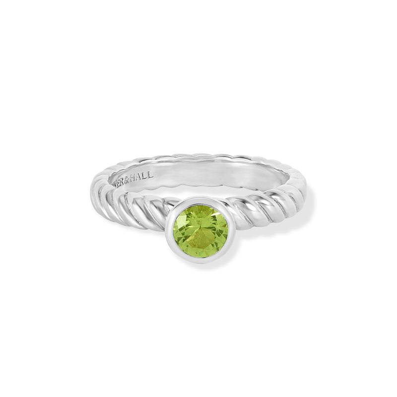 TWR85-S-PERI-Dower-and-Hall-Sterling-Silver-5mm-Peridot-Twist-Twinkle-Ring