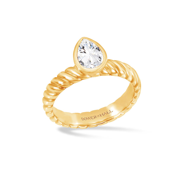 14k Lab Grown Diamond Pear Twist Twinkle Ring