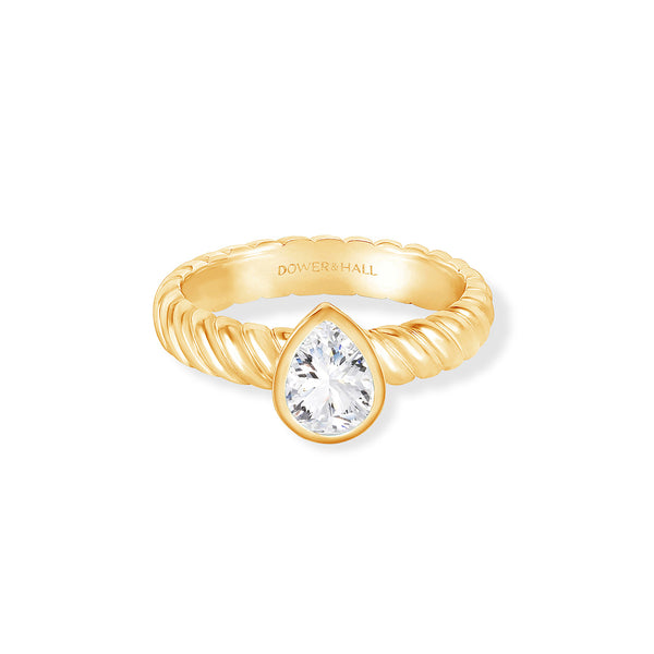 14k Lab Grown Diamond Pear Twist Twinkle Ring