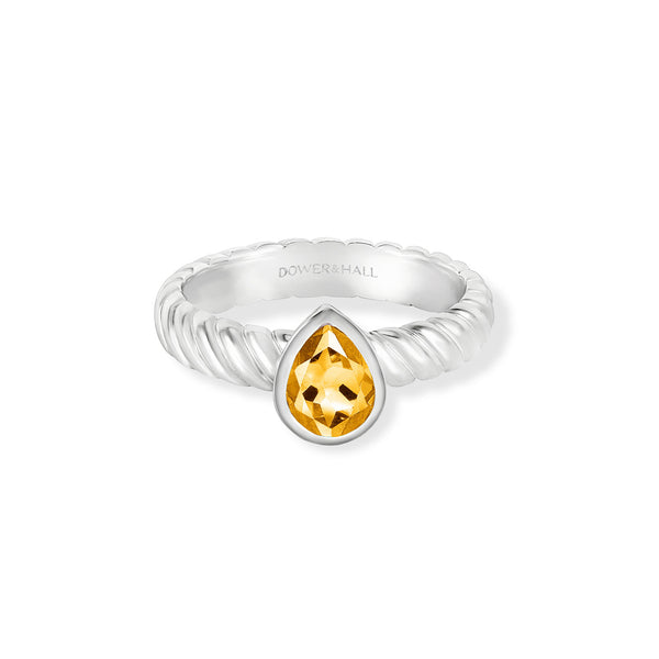 TWR87-S-CIT-Dower-and-Hall-Sterling-Silver-Citrine-Pear-Twist-Twinkle-Ring