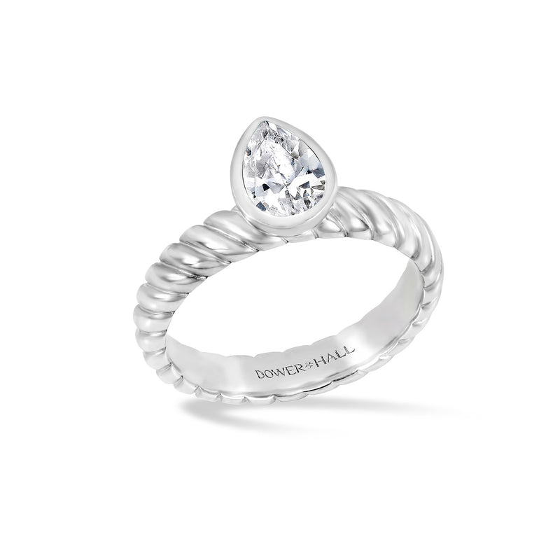 14k Lab Grown Diamond Pear Twist Twinkle Ring