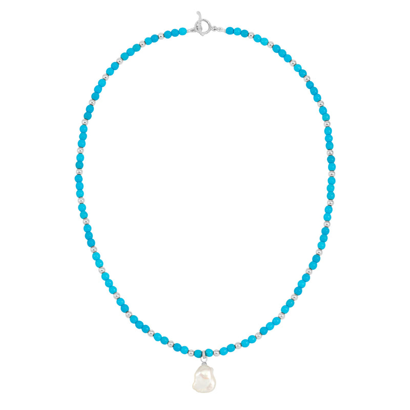 Turquoise & Keshi Pearl Necklace