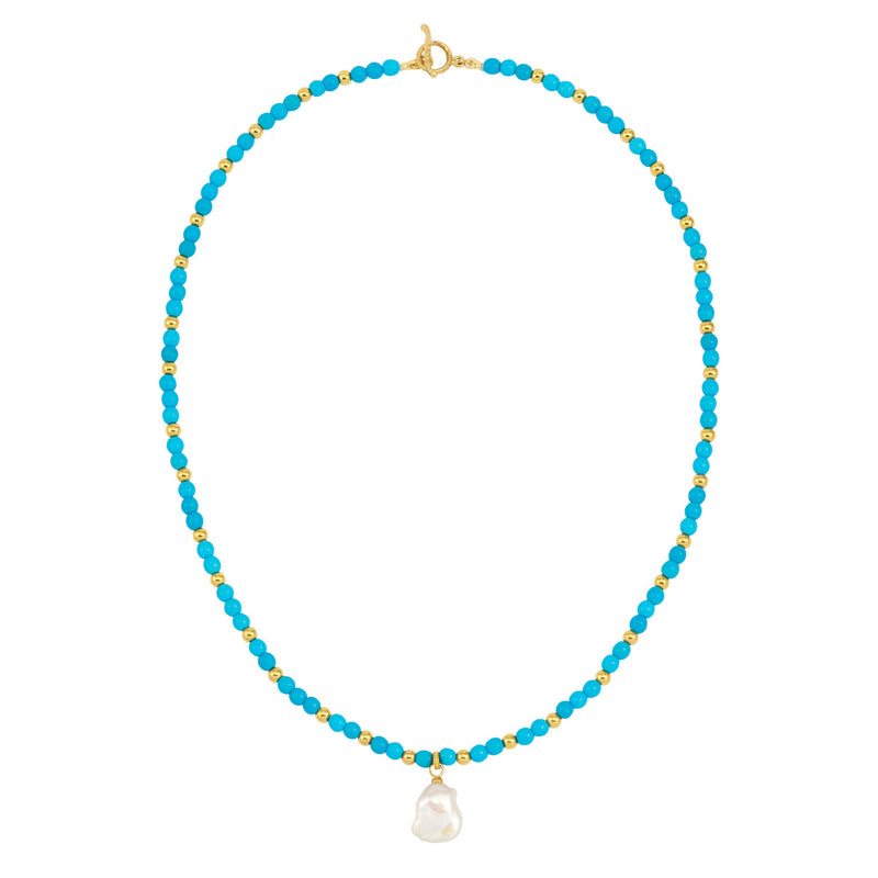 Turquoise & Keshi Pearl Necklace